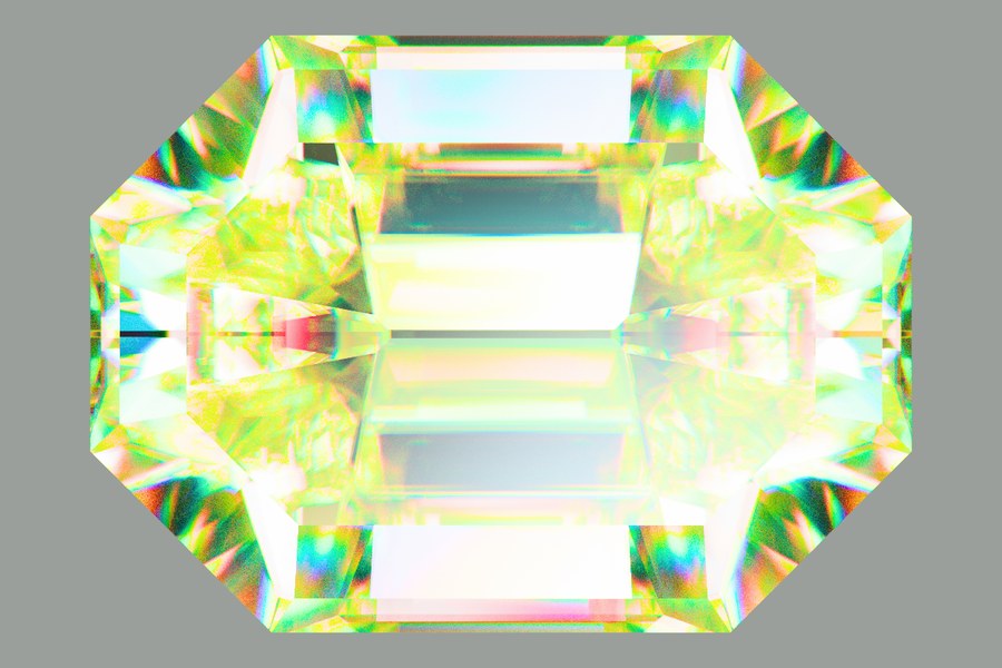 The same step cut rendered as rutile